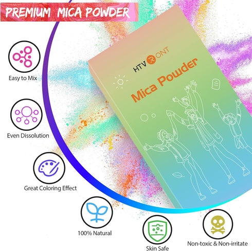HTVRONT Mica Powder for Epoxy Resin 104 g - 26 Colors Shimmery Pigment Powder - Easy to Mix & Natural for Soap Making, Lip Gloss, Bath Bombs...