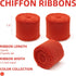 3 Rolls Rust Red Handmade Chiffon Ribbon,1.5" x 21Yd Frayed Fringe Silk Ribbons (3 Rolls *7Yd) for Gifts Wrapping, Wedding Invitations, Bridal Bou...