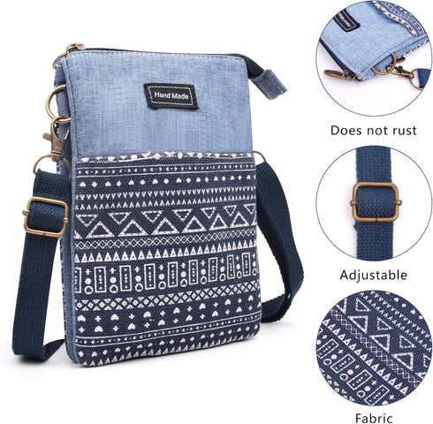 Small Crossbody Bag for Women Mobile Phone Purse National Pattern Shoulder Bag Handbags Coin Pouch for Women...