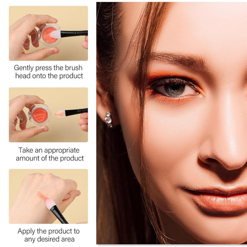 3 Pcs Silicone Makeup Applicator Shadow Brush Eyeshadow Applicators Eyeshadow Brush Lip Mask Makeup Brushes for Liquid Eye Shadow Applying Cream...