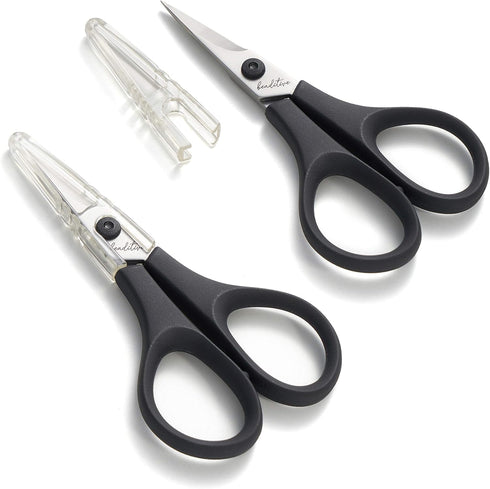 Beaditive Lightweight Sewing and Embroidery Scissors Set (2 PC) | Sewing, Embroidery, Paper Cutting, Crafting | Stainless Steel | Protective Cover...
