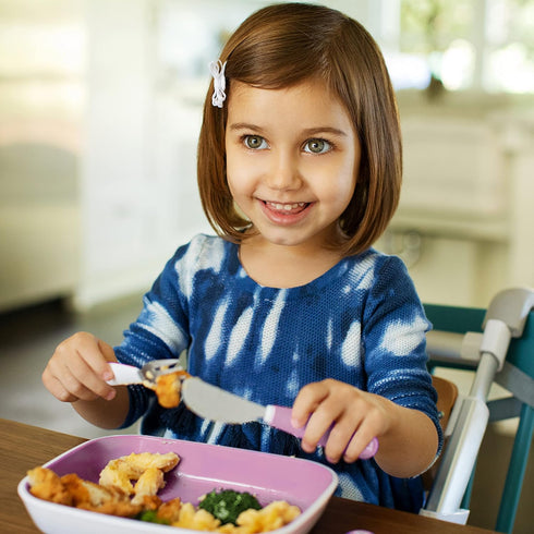 Munchkin® Splash™ Toddler Fork, Knife and Spoon Utensil Set, 6 Pack, Pink/Purple...