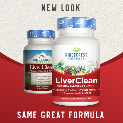 Ridgecrest Herbals LiverClean, Herbal Liver Support Supplement, Blessed Thistle, Dandelion, Detox, Cleanse Support, Healthy Bile (60 Caps, 30 Serv...