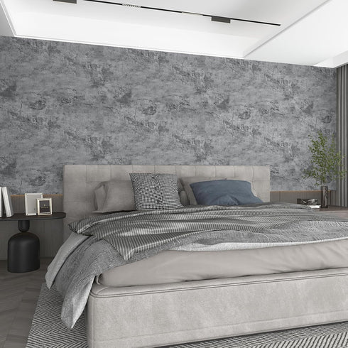 Concrete Wallpaper Cement Contact Paper Dark Grey Wallpaper Peel Stick Countertops 15.75" x 118.11" 3D Rustic Industrial Style Waterproof Removabl...