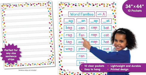Teacher Created Resources Confetti 10 Pocket Chart (34" x 44"), TCR20328...