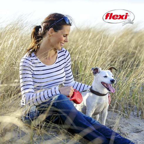 FLEXI New Classic Retractable Dog Leash (Tape), Ergonomic, Durable and Tangle Free Pet Walking Leash for Dogs, 16 ft, Medium, Pink...