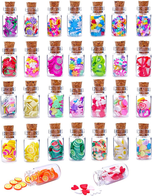 30PCS Cute Miniature Dollhouse Food Jar Glass Bottle 1:12 Pretend Play Doll House Kitchen Decoration 1:6 Lovely Mini Fruit Simulation Scene Candy ...