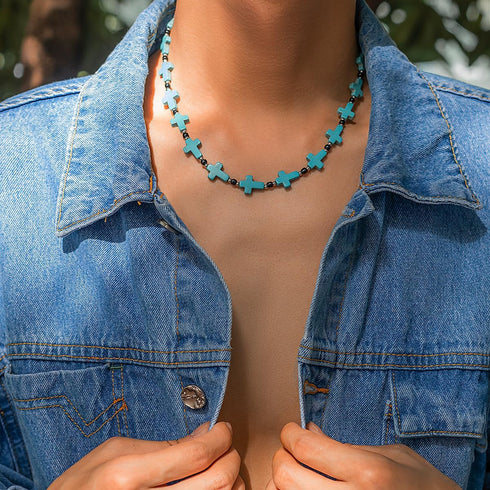 Beaded Necklace for Men, Hawaiin Summer Beach Necklace Boho Turquoise Coconut Beads Choker Necklace for Men Women...