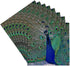 3dRose CST_154797_4 Bright Blue Peacock with Colorful Plummage Ceramic Tile Coasters, Set of 8...