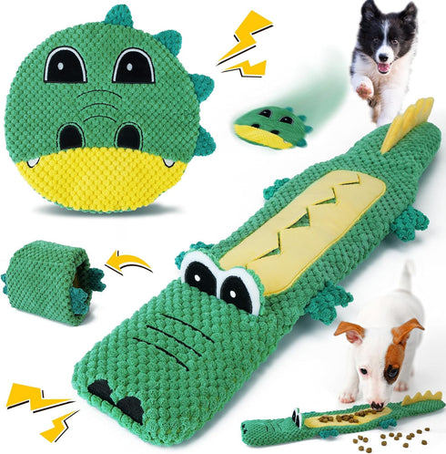 Interactive Dog Toys for Small Medium Dogs - 2 Pack Puppy Toys for Boredom and Teething, No Stuffing Squeaky Puppy Chew Toys with Crinkle, Treat D...