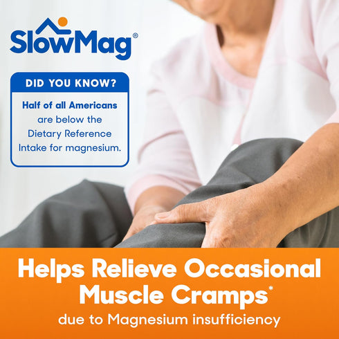 SlowMag Muscle + Heart Magnesium Chloride with Calcium Supplement to Support Muscle Relaxation, Occasional Muscle Cramping & Heart Health, High Ab...