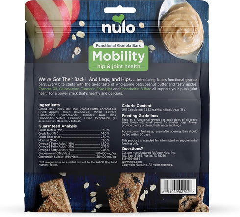 Nulo Functional Granola Bars, Healthy Dog Treats, Oven Baked, Made with Prebiotics and Probiotics, Contains No Added Salt, Sugar, or Molasses, 10 ...