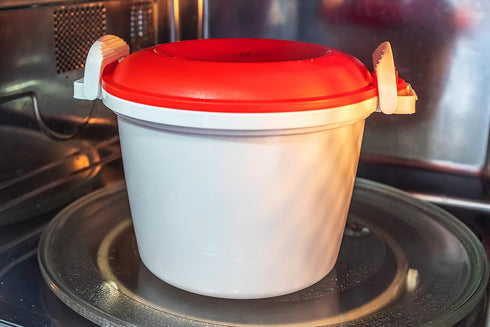 KitchenCraft Rice Cooker - Microwave Steamer, BPA Free Plastic, 1.5 Litre, White/Red...