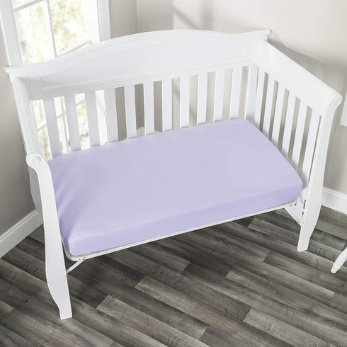 Everyday Kids Fitted Crib Sheet, 100% Soft Breathable Microfiber Baby Sheet, Fits Standard Size Crib Mattress 28in x 52in, Purple Nursery Sheet...