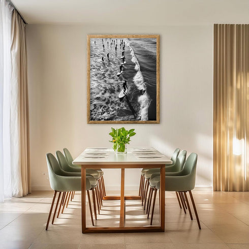 Posterizer 1 pcs-black and white vintage photo style art-surfing at the beach 4-Coastal & Nautical Art-Photography Art-Gift for Nature, Surfers an...