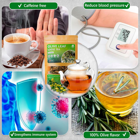 Olive Leaf Tea Loose Leaf – 4 oz Olive Tea – Olive Tea Leaf – Olive Leaf Tea Bulk – Olive Leaf Whole – Caffeine Free – Loose Leaf Herbal Tea - Oli...