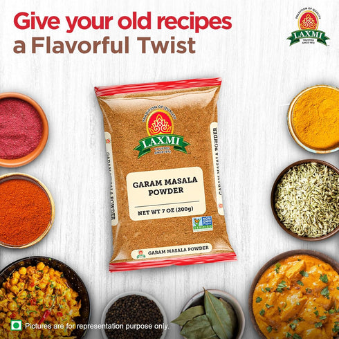 Laxmi Garam Masala 7 Oz (200gm) | A spicy and aromatic blend of our various salt free seasonings and spices | Non-GMO Product | For cooking and se...