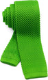 Men's Knit Tie Slim Skinny Square Necktie Width 2.2 inches Washable Solid Color Lime Yellow Green...