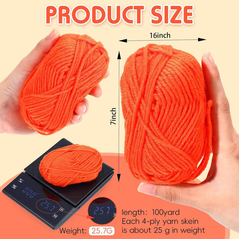 Wowangce 24 Skeins Acrylic Yarn 24 x 25 g, 2400 Yards Crochet Yarn kit for Crocheting and Knitting Craft Project, Assorted Starter Crochet Kit Yar...