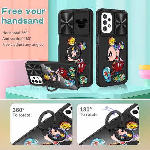 Joyleop (2in1 for Galaxy A23 5G Phone Case Cartoon Cute for Girls Women Teen Kids Girly Phone Covers Fun Unique PatternDesign with Slide Camera Co...