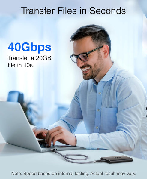 BlueRigger USB C Cable 3FT - (240W PD, USB 4.0, Type C Cable, 48V 5A Fast Charging, 40 Gbps Data Transfer, 8K 60Hz HD Display, USB C Charger) - Co...