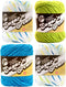 Bulk Buy: Lily Sugar 'n Cream Limited Edition 100% Cotton Yarn (Curated 4-Pack) (Summer Print, Hot Blue, Hot Green)......