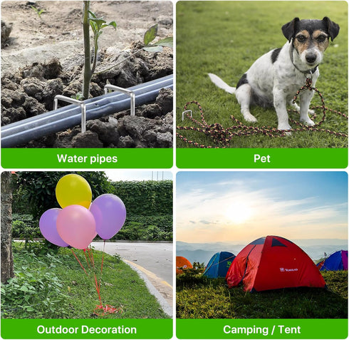 Landscape Staples Galvanized Garden Stakes, Heavy Duty Garden Pins for Fences, Lawns, Weed Barriers and Landscape Fabrics, Netting, Irrigation Hos...