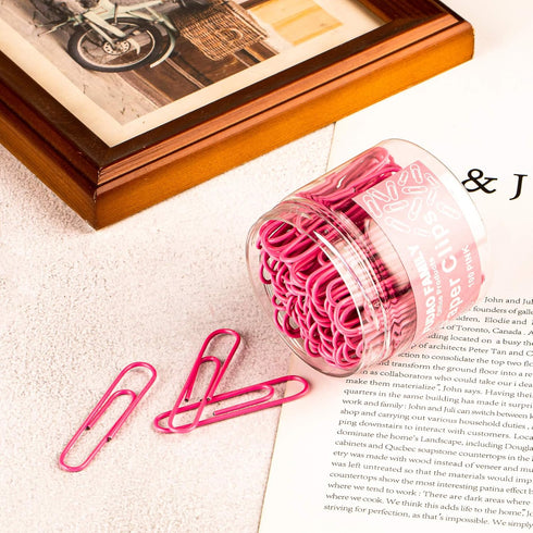 Jumbo Paper Clips, 2 Inch Large Paper Clip, 100 pcs Paperclips (Jumbo, Pink)...