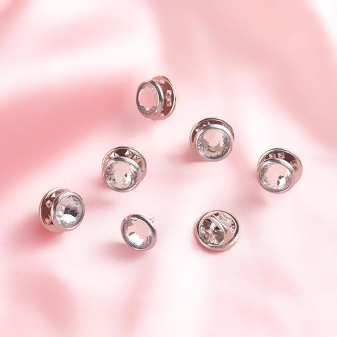 6 Pcs Mini No Sew Crystal Buttons Anti Exposure Fixed Brooches Detachable Reusable Multi-purpose for Clothes(clear,10mm)...