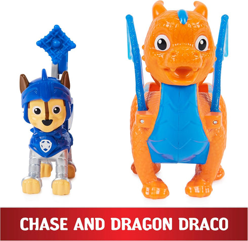 Paw Patrol, Rescue Knights Chase and Dragon Draco Action Figures Set, Kids Toys for Ages 3 and up...