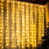 Curtain Window String Lights 6.5 x 5 Feet LED Copper Tapestry Backdrop Twinkle Fairy Lights Battery Operated 8 Modes Lights Remote Control USB Pow...