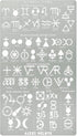 Aleks Melnyk No.398 Metal Stencil, Alchemical symbols, Small Stencil, 1 PC, Template for Wood Burning, Engraving, Crafting, Scrapbook...