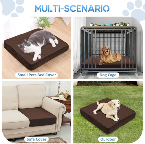 CHHKON Dog Bed Covers Replacement Washable Waterproof Pet Puppy Bed Cover for Dog, Cover Only(Brown,30x20x6 inch)...
