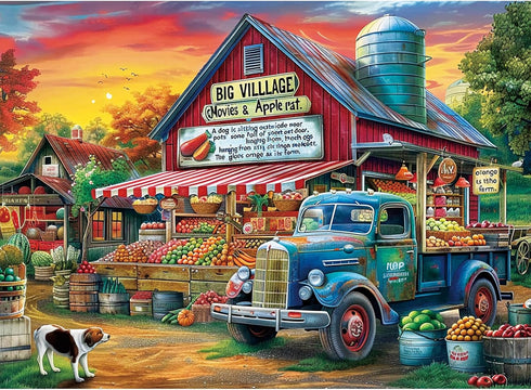 500 Pieces Jigsaw Puzzles for Adults–Country Store Puzzle for Adults Children Elderly–Recycled Paper Puzzle 500 Pieces–Glossy, Sturdy Pieces Chall...