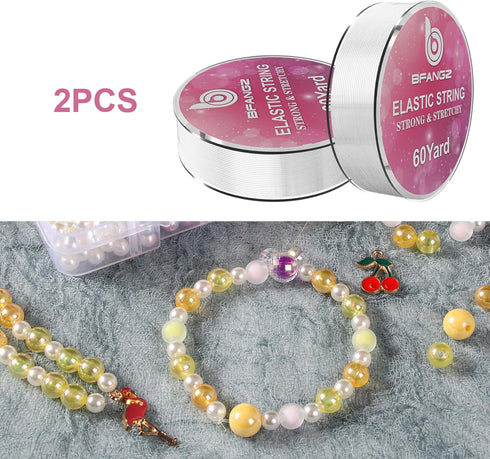Elastic Beading Cord, BFANGZ 100M 0.5 Elastic Bracelet String, Stretchy String for Bracelet, String for Bracelet Making, Elastic String for Bracel...