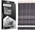 Professional Drawing Sketching Art Pencils Set - 12 Graphite Drawing Pencils for Sketch Art and Shading 8B, 6B, 4B, 3B, 2B, B, HB, F, H, 2H, 4H, 6...