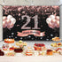 Trgowaul 21st Birthday Decorations for her - Rose Gold Birthday Backdrop 5.9 X 3.6 Fts for Women Happy 21st Banner Photography Background Party Su...