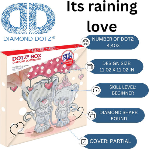 DIAMOND DOTZ ® - Its Raining Love Dotz Box, Partial Drill, Round Dotz, Diamond Painting Kits, Diamond Art Kits for Adults, Gem Art, Diamond Art, K...