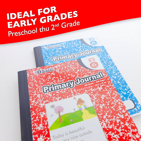 BAZIC Primary Journal Composition Book Marble, 100 Sheet Drawing & Writing Grades K- 2 Notebook Journal Comp Notebooks for Kindergarten School, 2-...