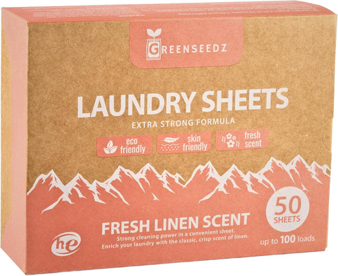 Eco Friendly Laundry Detergent Sheets, Up To 100 Loads, Powerful Stain And Odor Removal, Fresh Scent, Skin Friendly, Easy For Travel, Hand Washing...