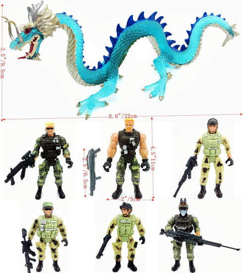 Army Men Knights Dragons Figurines Toy Soldiers Action Figures Playset with Accessories for Kids Boys Girls...