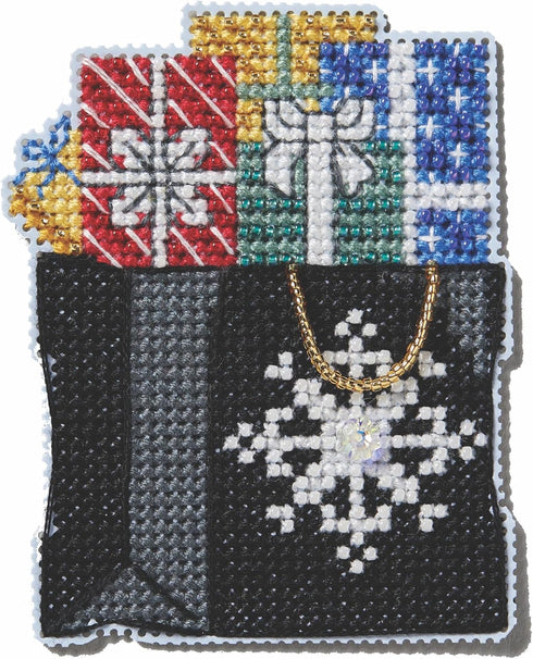 Mill Hill Friday Black Beaded Counted Cross Stitch Ornament Kit 2024 Winter Holiday MH182432, 3" x 3", Multi...