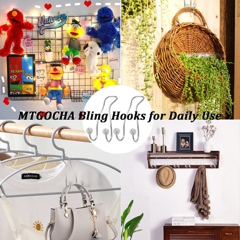 MTGOCHA Bling Purse Hook for Car Headrest Hooks Upgraded Cute Car Purse Hooks Car Seat Hooks for Headrest Metal Car Bag Hooks Car Purse Holder Hoo...