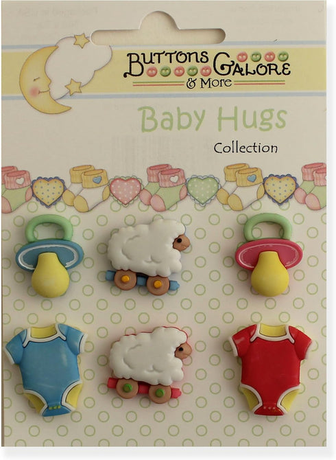 Buttons Galore Baby Hugs 3D Buttons-Set of 6 Cards...