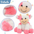 Hopearl Adorable Plush Cow Toy Floppy Dairy Cattle Soft Stuffed Animal Cute Birthday for Boys Girls Kids Toddlers, Strawberry Pink, 9''...