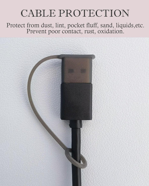 8Pcs USB Caps for USB A Cable Anti Loss Tether Silicone Soft Snugly Dust and Oxidation Protection Adapter Cover Anti Dust for Android iPhone Cable...