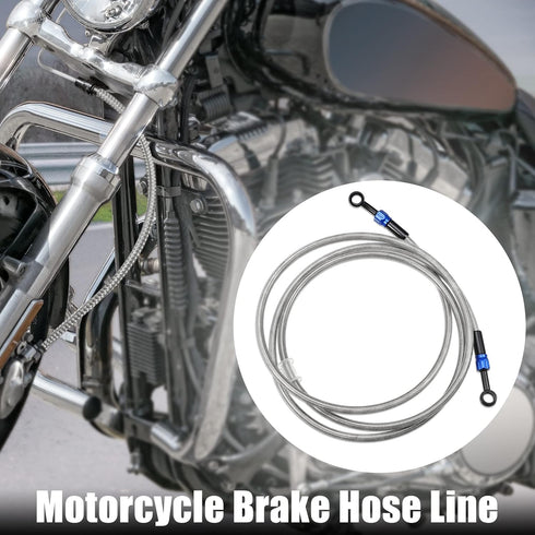 X AUTOHAUX Brake Hose AN3 28 90 Degree M10 Motorcycle Hydraulic Brake Line Oil Hose Pipe Fitting for ATV Motorcycle Motocross Racing Bike 200cm Si...