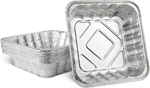 PLASTICPRO Disposable 10'' X 10'' X 3'' Inch Square Aluminum Tin Foil Baking Pans Bakeware - Cookware Perfect for Baking Cakes, Breads, Brownies, ...