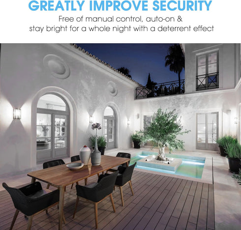 Dusk to Dawn Light Bulbs Outdoor, A19 LED Sensor Light Bulb, 9W(60W Equivalent), Automatic On/Off Photocell, Daylight White 5000K Porch Light, E26...