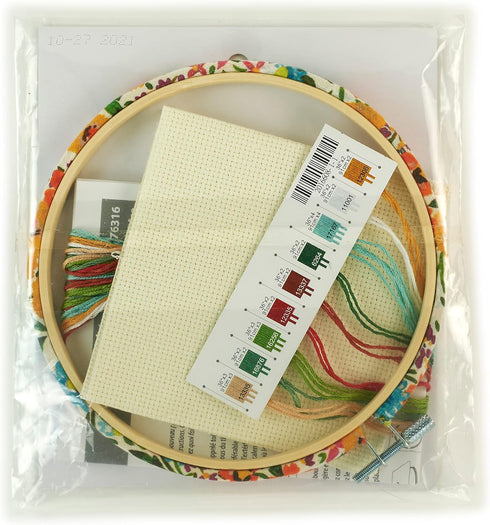 Dimensions Slow Down Counted Cross Stitch Kit for Beginners, 6" Diameter, 5 Piece...